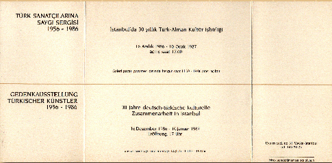 <BR>30 Years of Turkish-German Cultural Collaboration in Istanbul Exhibition- 1986 - 1987